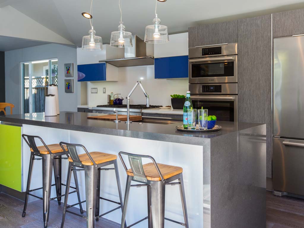 quartz waterfall countertop