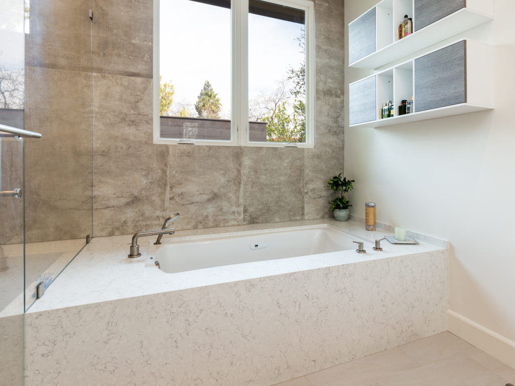 custom bathtub surround quartz master bath
