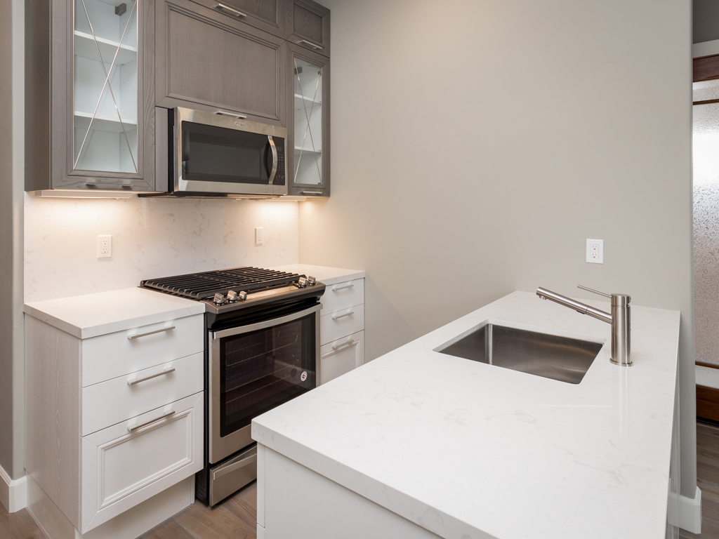guest kitchen countertop & backsplash